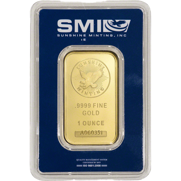 1oz GOLD SUNSHINE BAR front